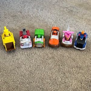 Set of 6 mini die cast Paw Patrol cars - gently used, only used inside.
